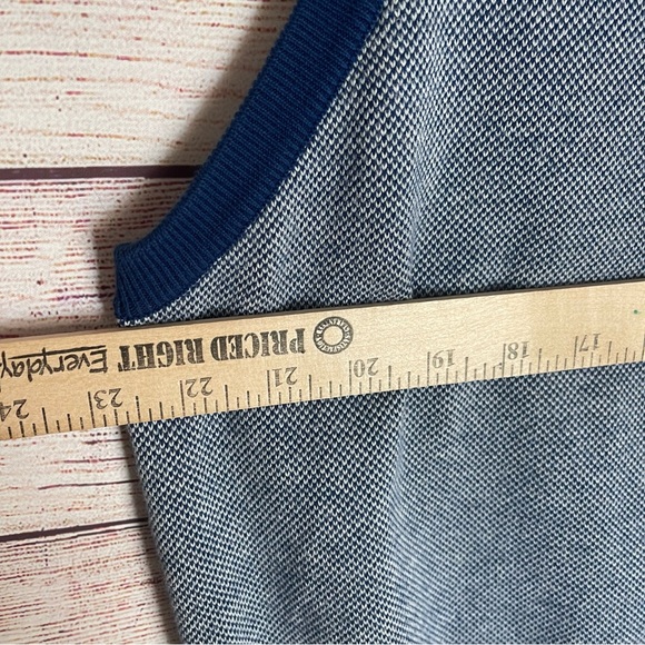 Men's Turtleson Knit Vest Size XL Full Zip Front Blue Mock Neck Pima Cotton EUC - Picture 7 of 8